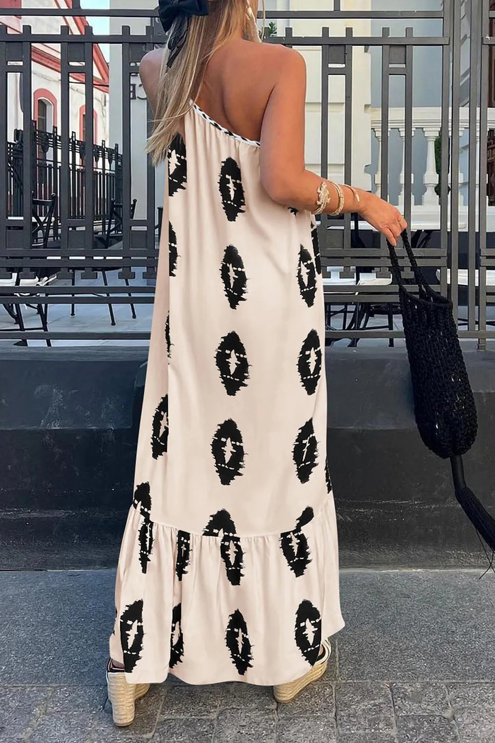 🌼 Printed Single Shoulder Maxi Dress 🌼