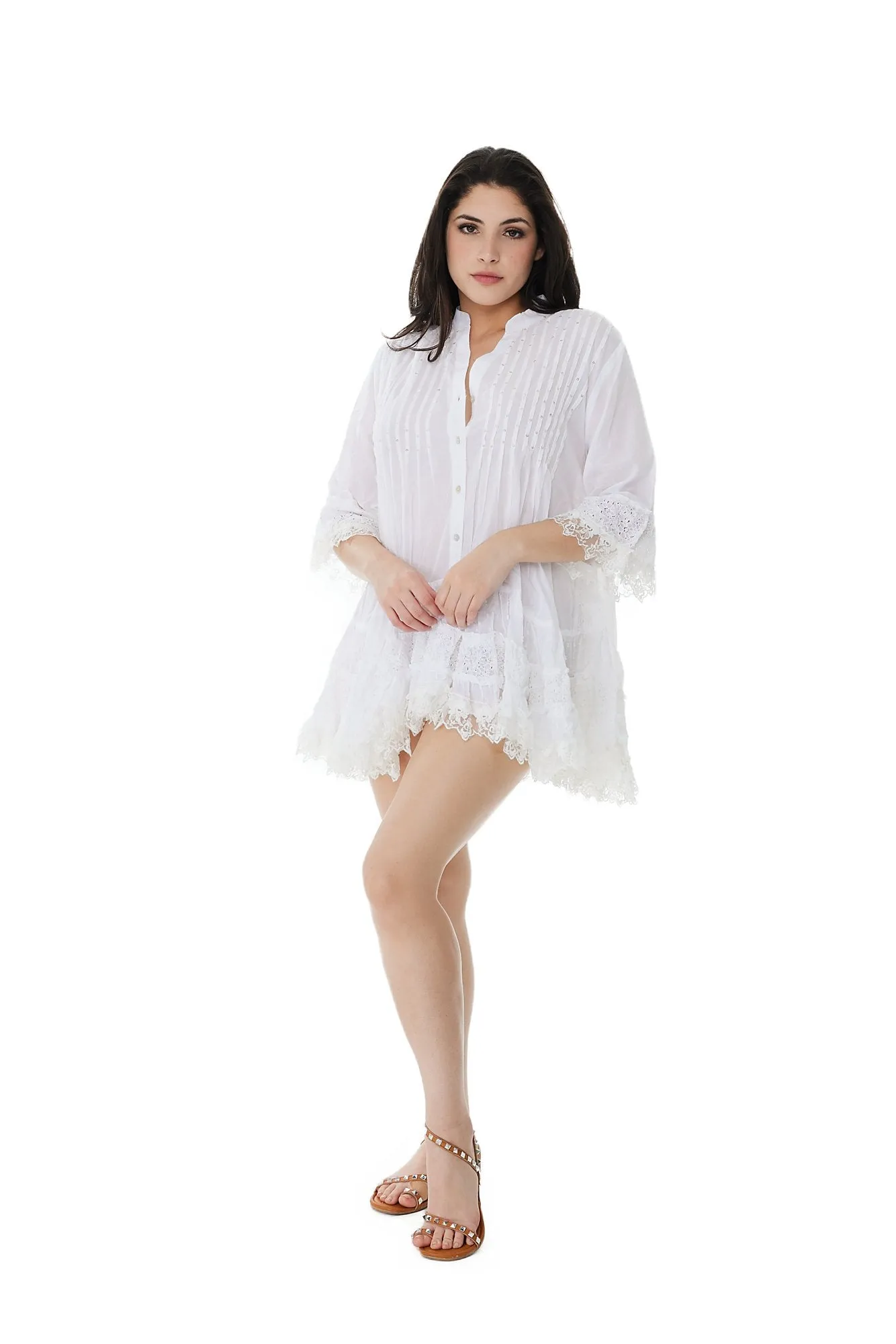 162 White Cotton Shirt Dress only s/m