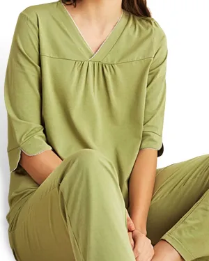 Bamboo & Organic Cotton Womens Pyjamas - Half Sleeve PJS - Lime