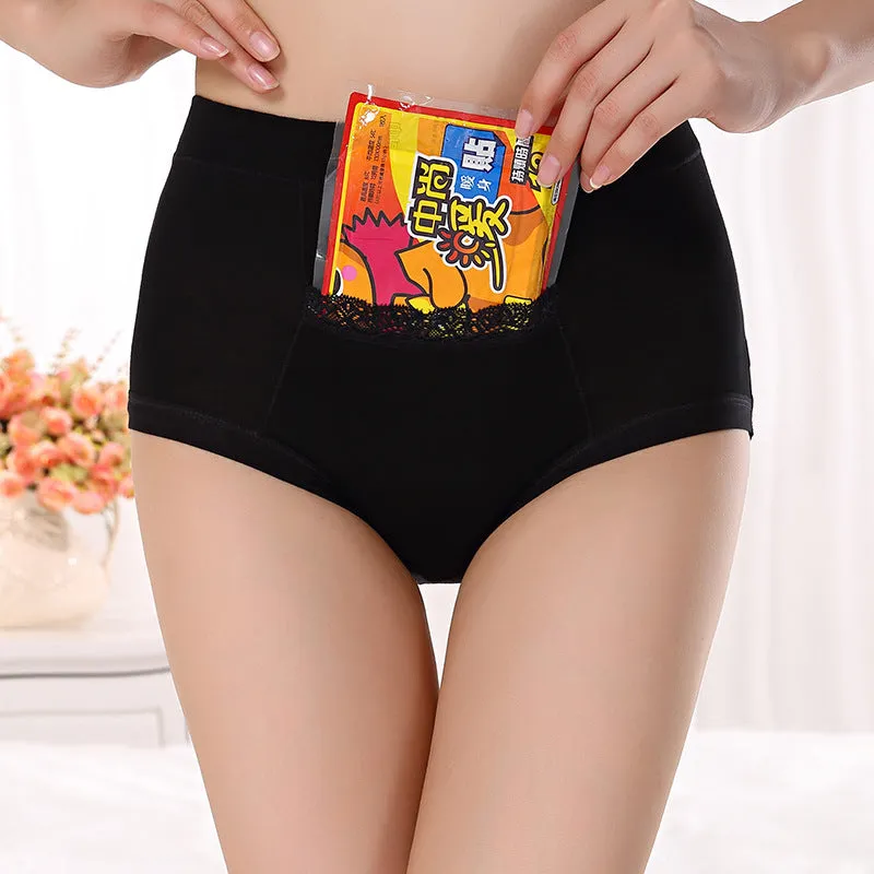 Bamboo Fiber Pocket High Waist Anti-leakage Women's Panties