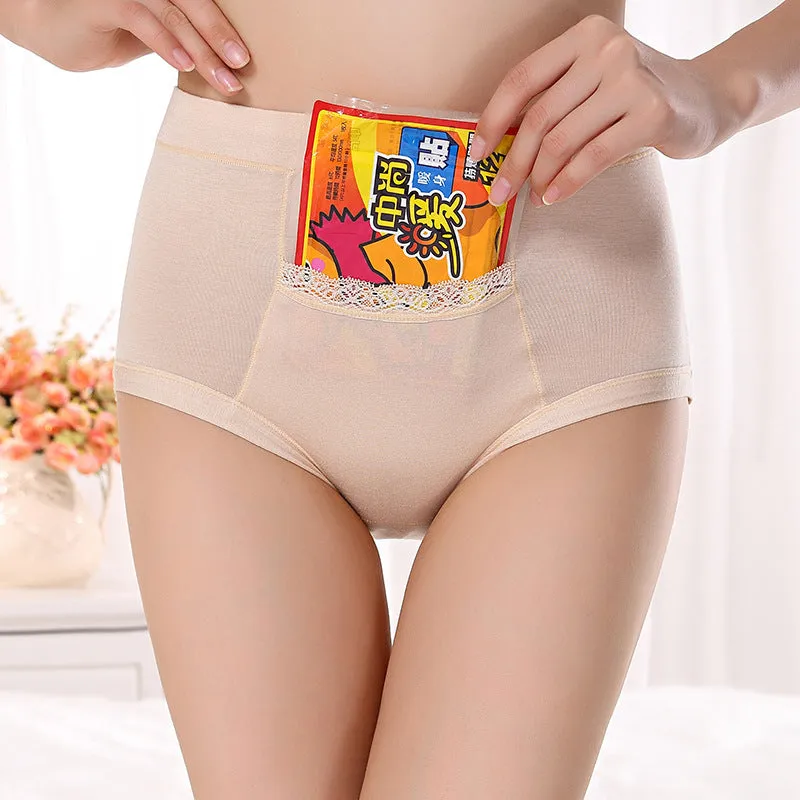 Bamboo Fiber Pocket High Waist Anti-leakage Women's Panties