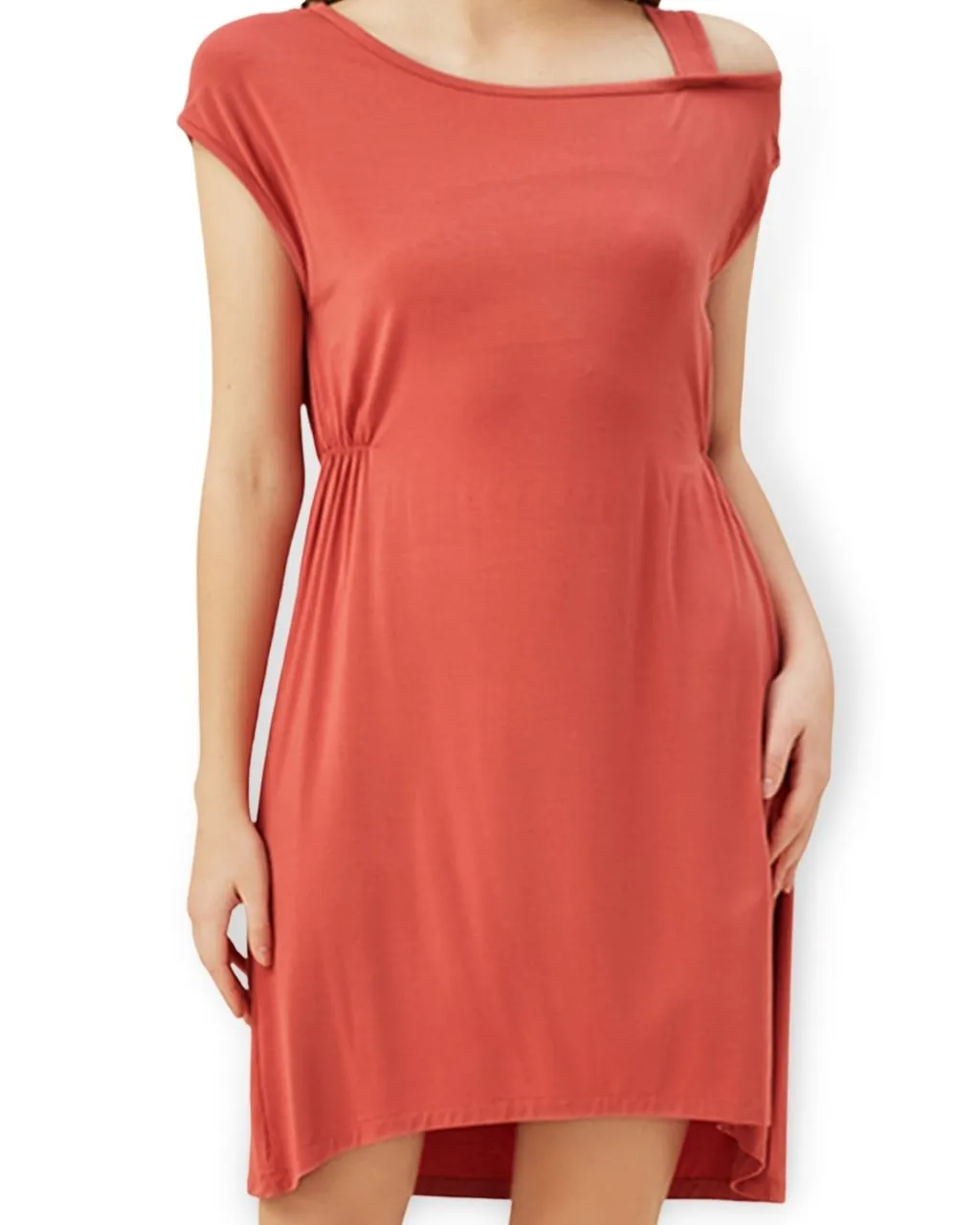 Bamboo Women Loungewear - Slip Dress in Coral Red