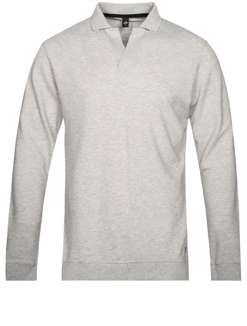 Barnett Longsleeve Retro Poloshirt Light Grey Melange