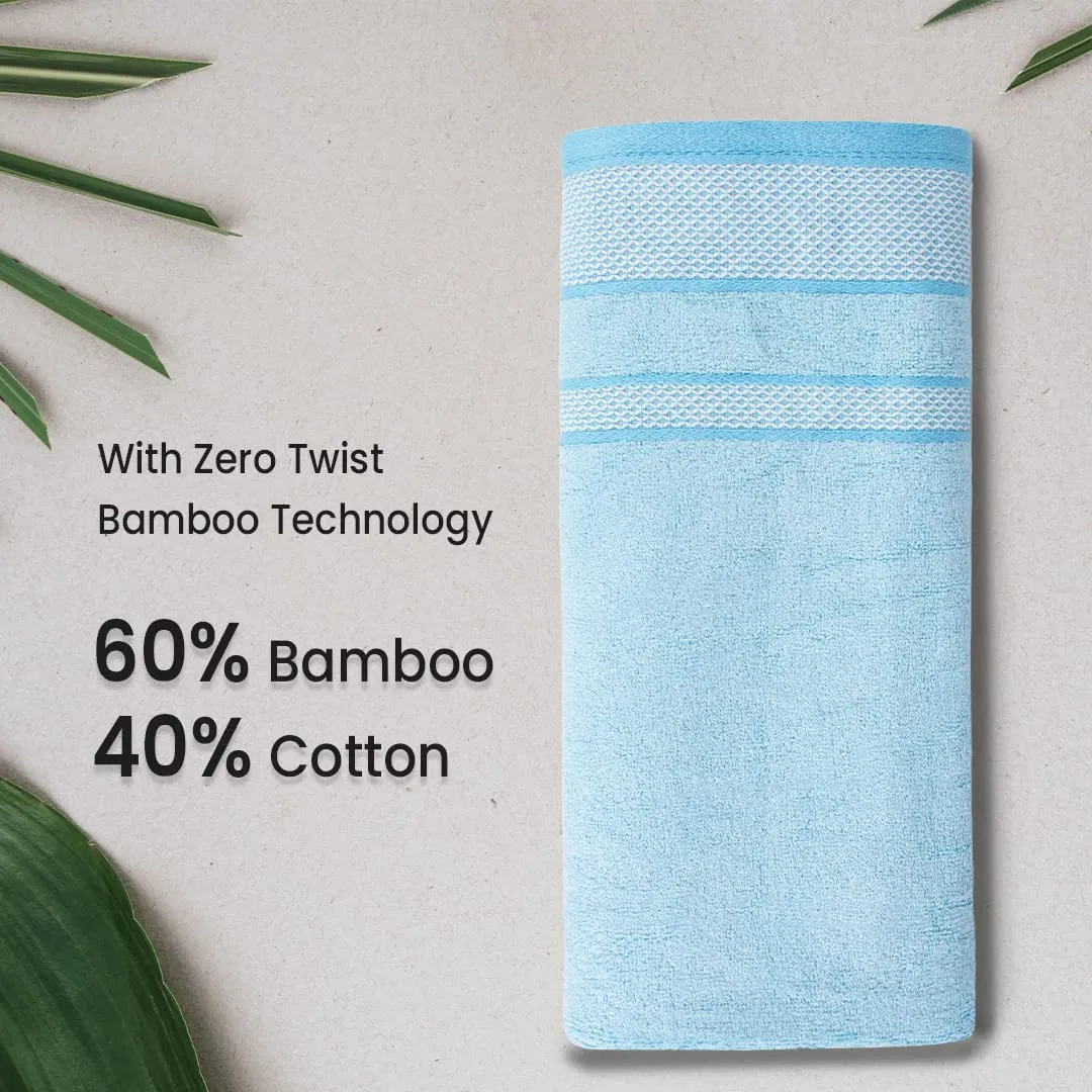 BePlush Zero Twist Bamboo Towels for Bath Large Size | Ultra Soft, Highly Absorbent, Quick Dry, Anti Bacterial Bamboo Bath Towel for Men & Women || 450 GSM, 29 x 59 Inches (1, Sky Blue)