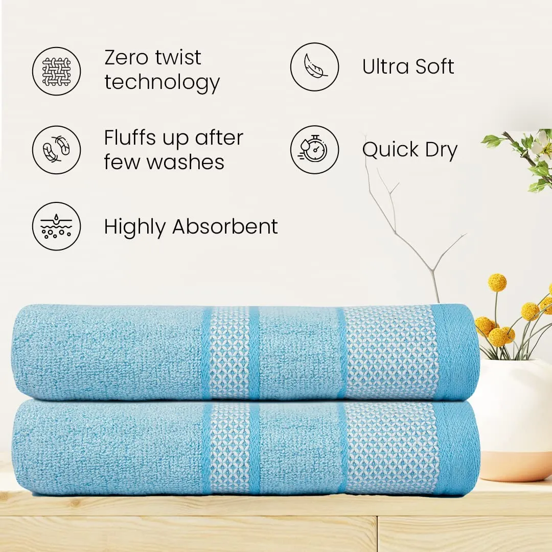 BePlush Zero Twist Bamboo Towels for Bath Large Size | Ultra Soft, Highly Absorbent, Quick Dry, Anti Bacterial Bamboo Bath Towel for Men & Women || 450 GSM, 29 x 59 Inches (1, Sky Blue)