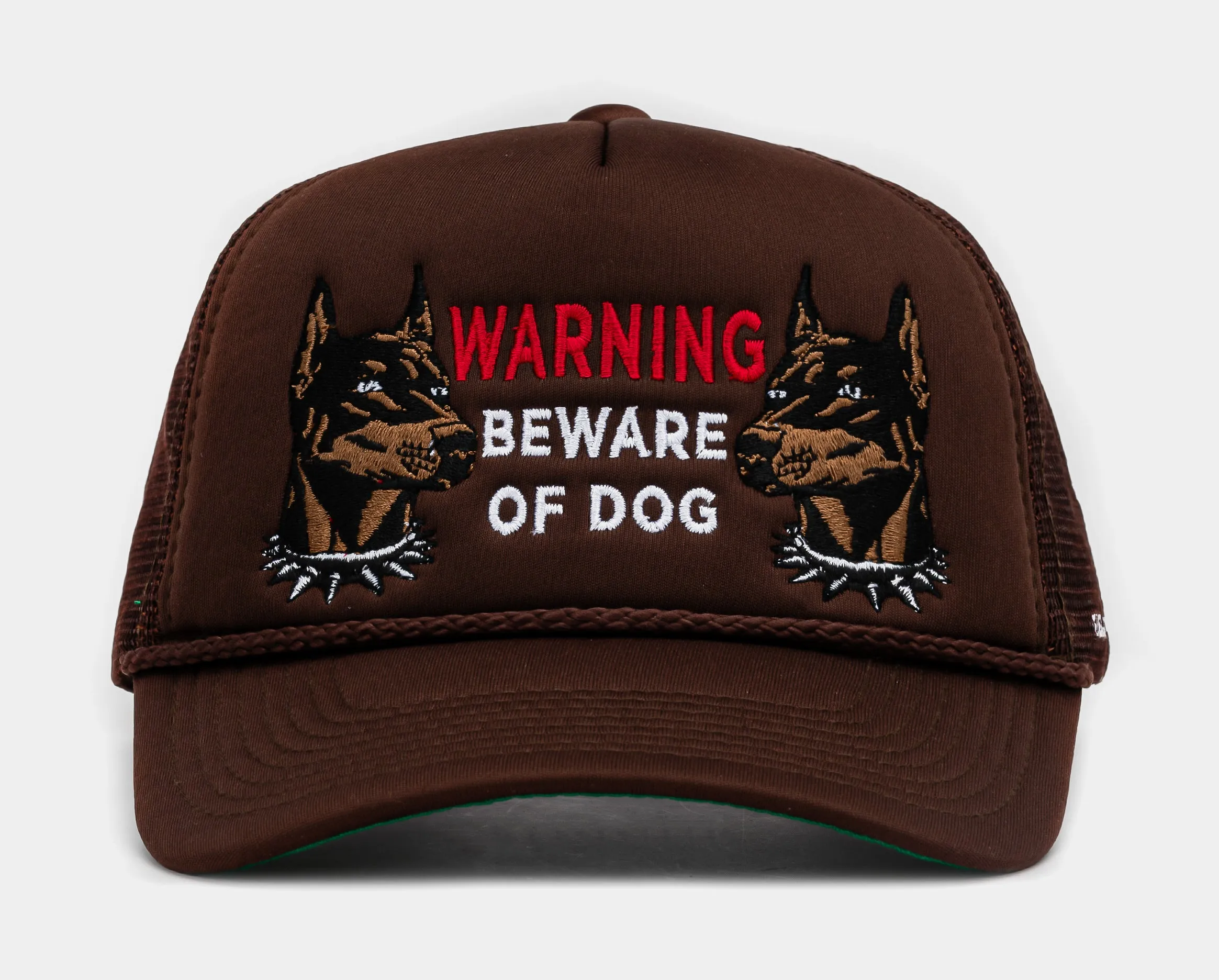 Beware Of Dog Trucker Mens Hat (Brown/Black)