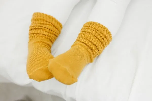 Bold Color Toe Warmer Socks (Brick/Mustard/Navy/Grey)