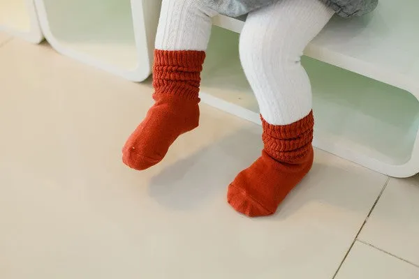 Bold Color Toe Warmer Socks (Brick/Mustard/Navy/Grey)