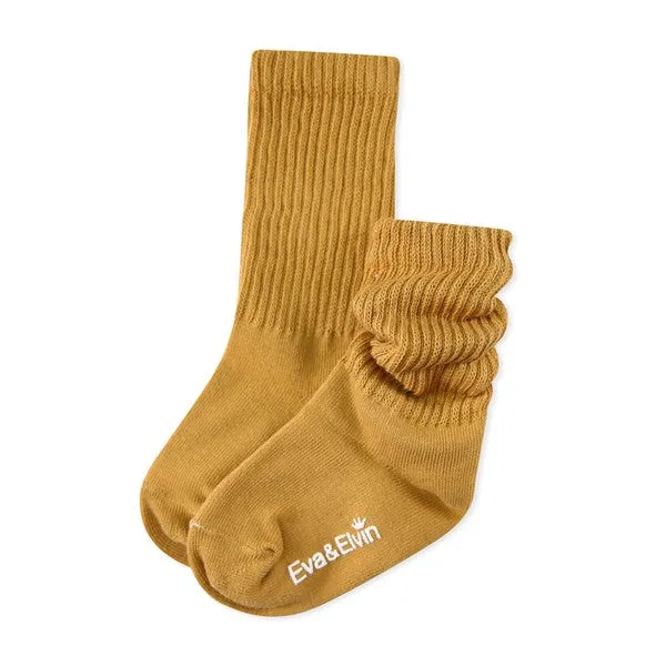 Bold Color Toe Warmer Socks (Brick/Mustard/Navy/Grey)