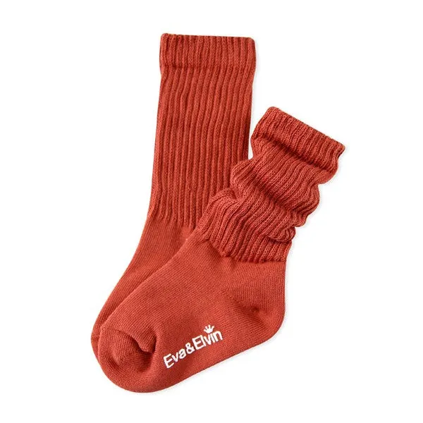 Bold Color Toe Warmer Socks (Brick/Mustard/Navy/Grey)