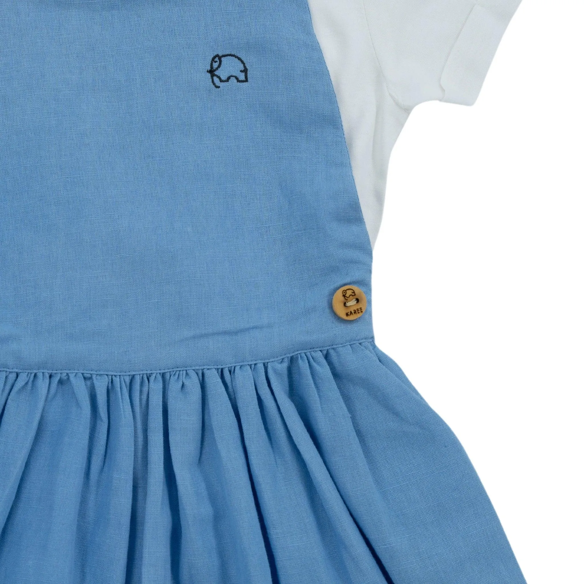 Cerulean Blue Linen Pinafore