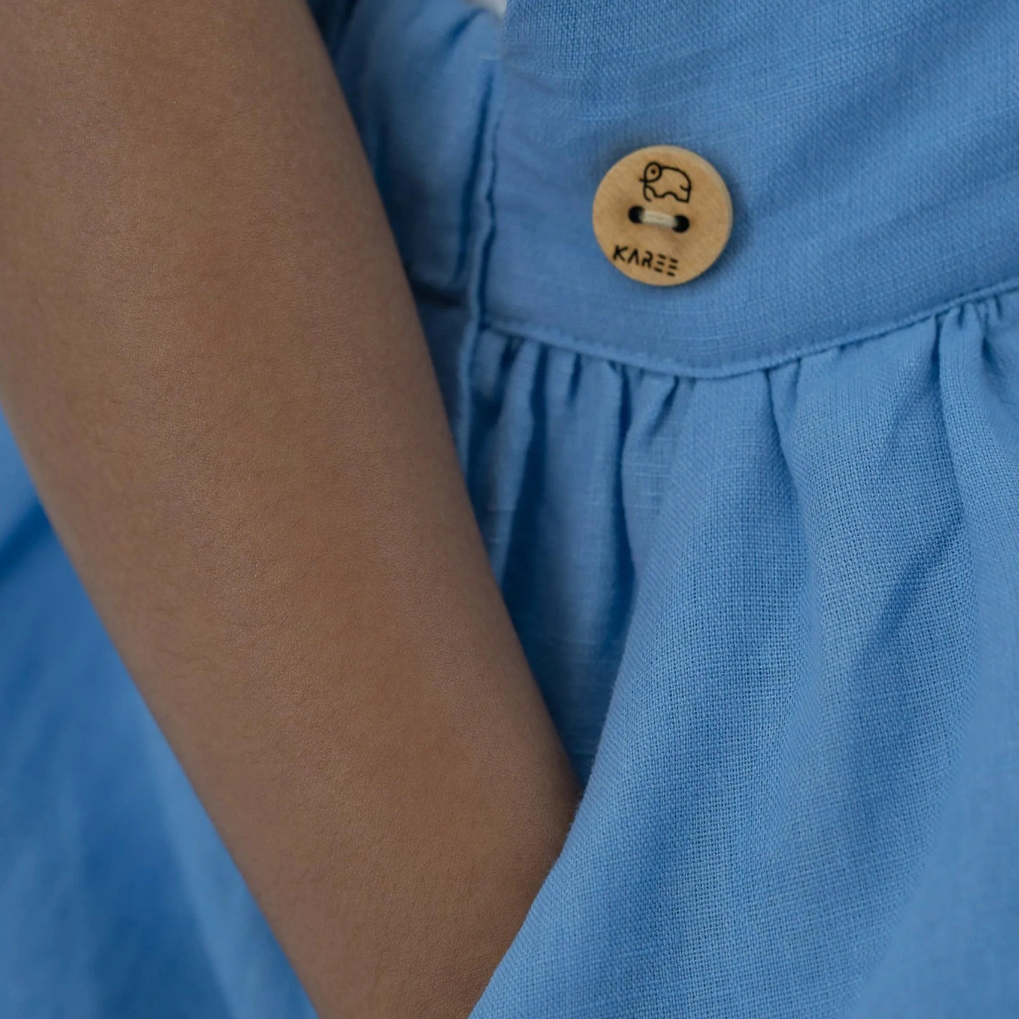 Cerulean Blue Linen Pinafore