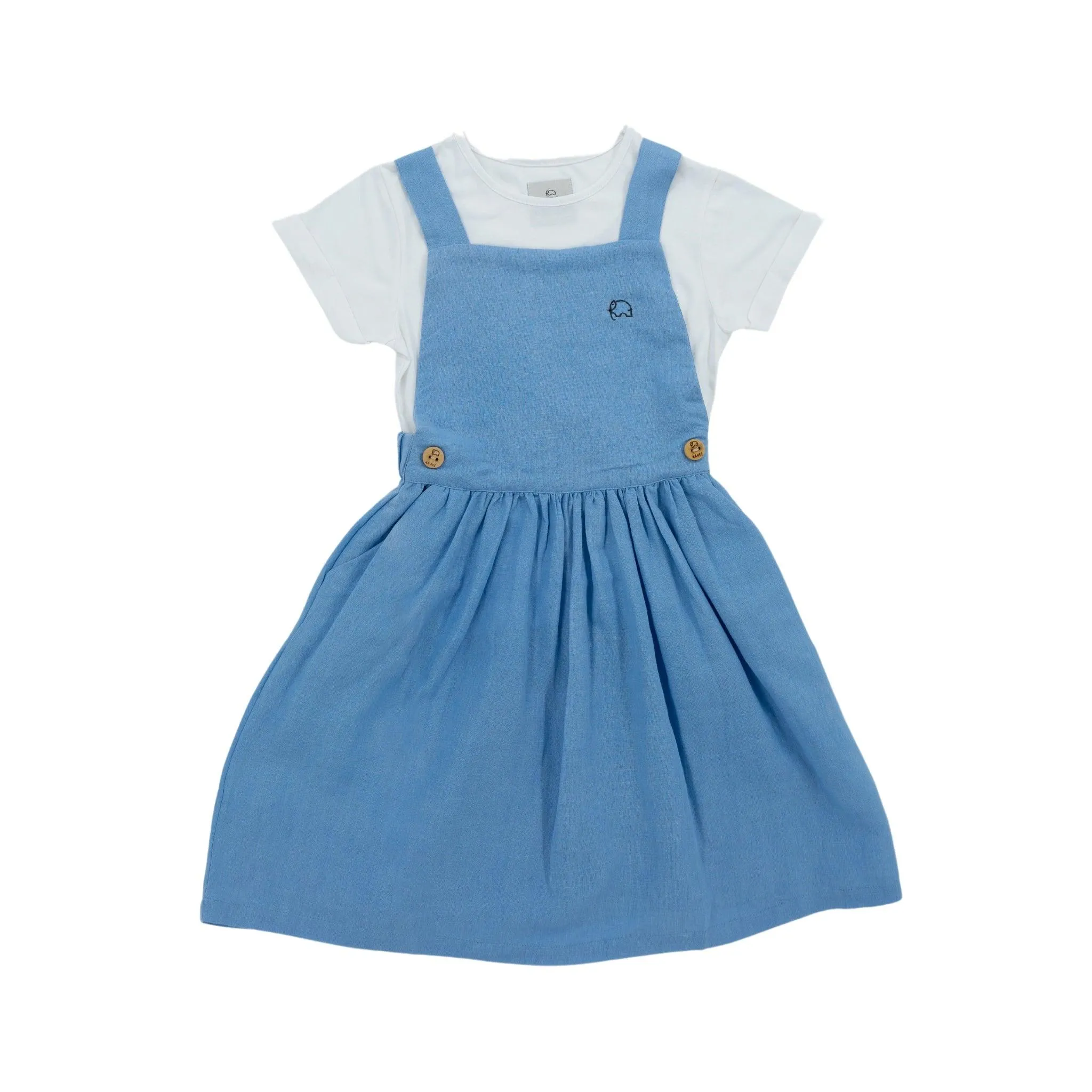 Cerulean Blue Linen Pinafore