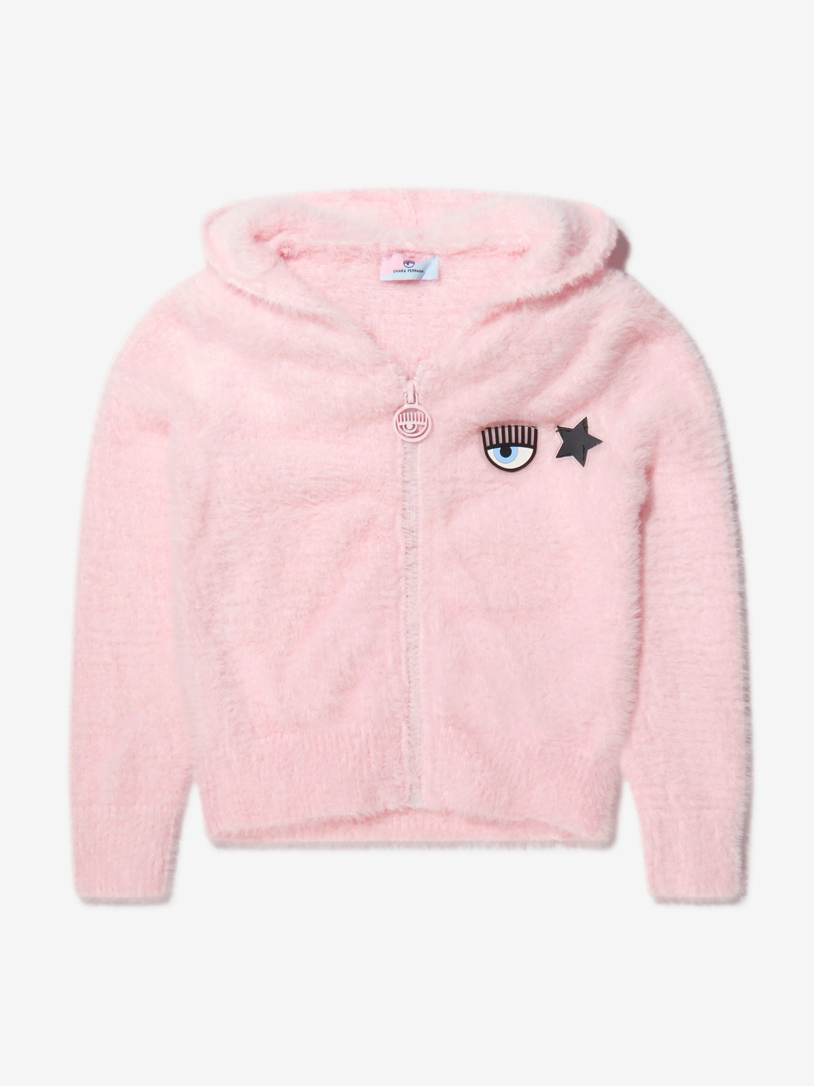 Chiara Ferragni Girls Fluffy Zip Up Hoodie With Ears