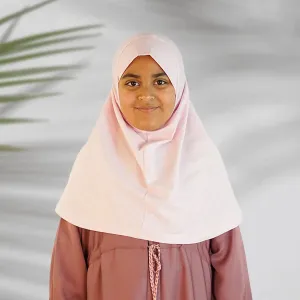 Children’s Plain Cotton Pull-On Hijab Baby Pink