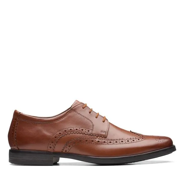 CLARKS HOWARD WING-DARK TAN