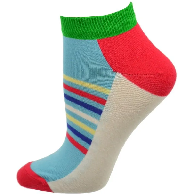 Colorful Women's Ankle Socks in Cotton - 2 Pair Pack