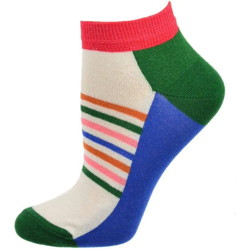 Colorful Women's Ankle Socks in Cotton - 2 Pair Pack