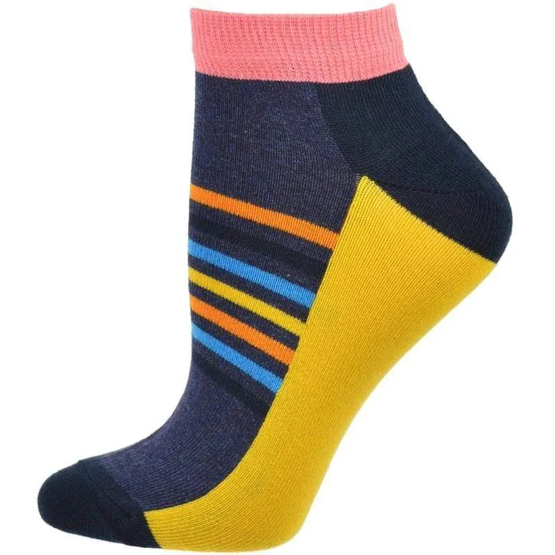 Colorful Women's Ankle Socks in Cotton - 2 Pair Pack