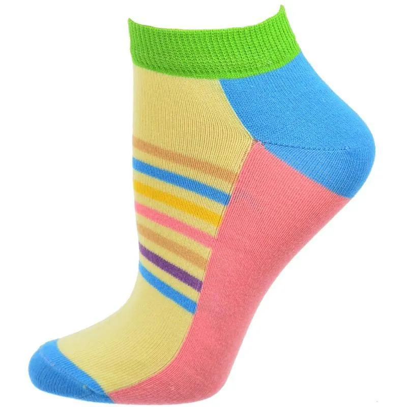 Colorful Women's Ankle Socks in Cotton - 2 Pair Pack