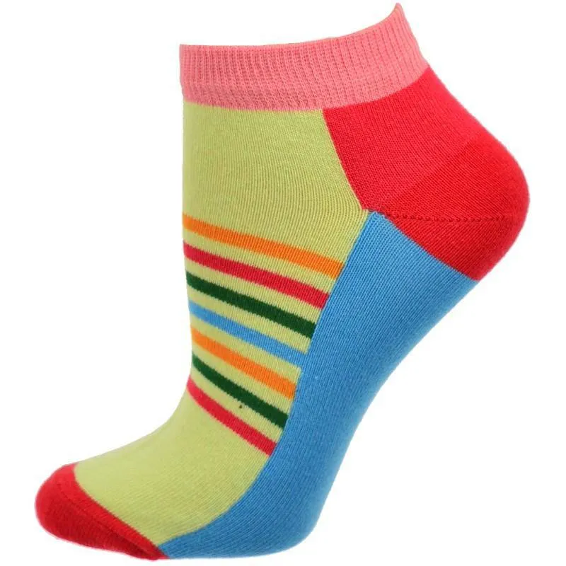 Colorful Women's Ankle Socks in Cotton - 2 Pair Pack