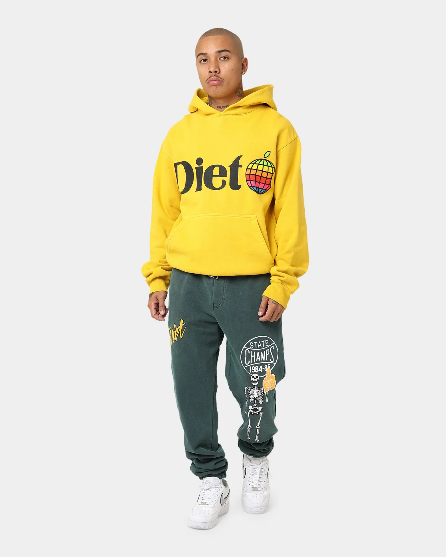 Diet Starts Monday Apple Hoodie Yellow