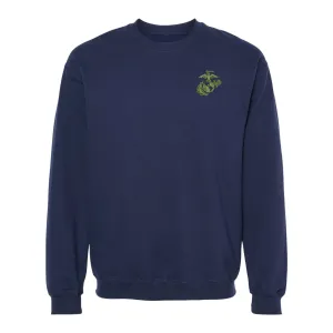 Eagle Globe and Anchor Crewneck Sweatshirt with OD Green Logo