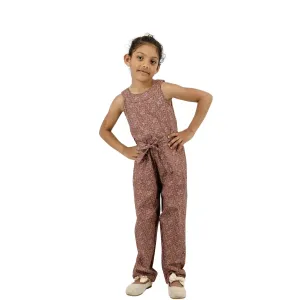 Eco-Friendly Girls' Cocoa Cotton Jumpsuit