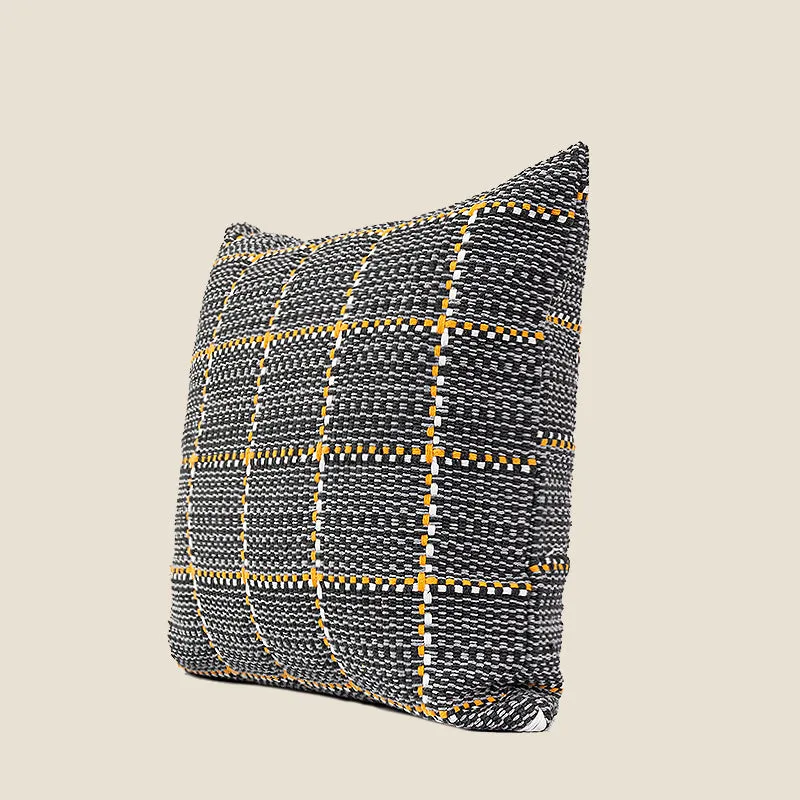 Grid Pattern Thick Knit Throw Pillow