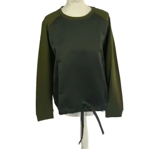 Jil Sander Khaki Satin & Olive Jersey Top XS/S/M/L