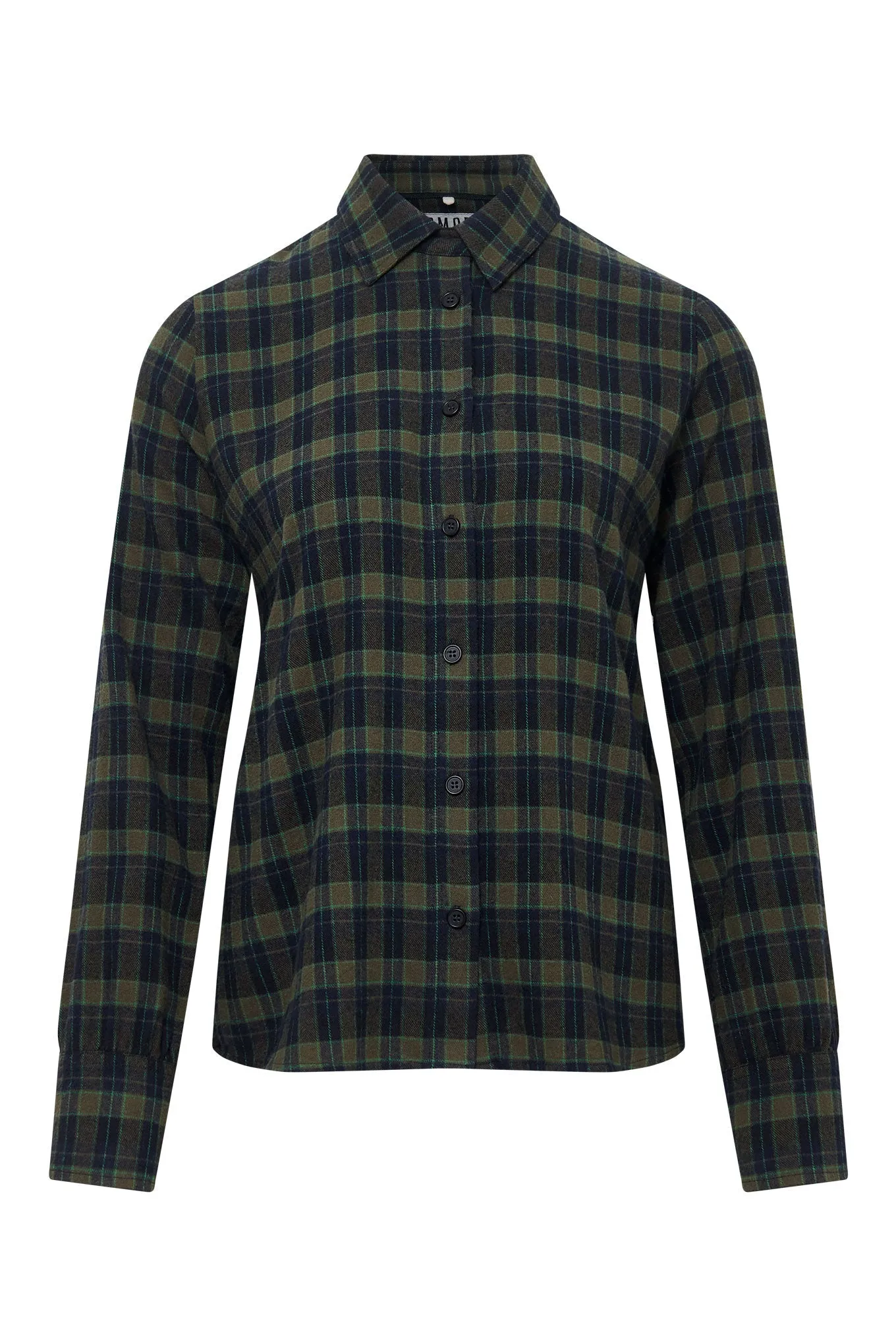 Kenji Organic Cotton Flannel Shirt Navy Check