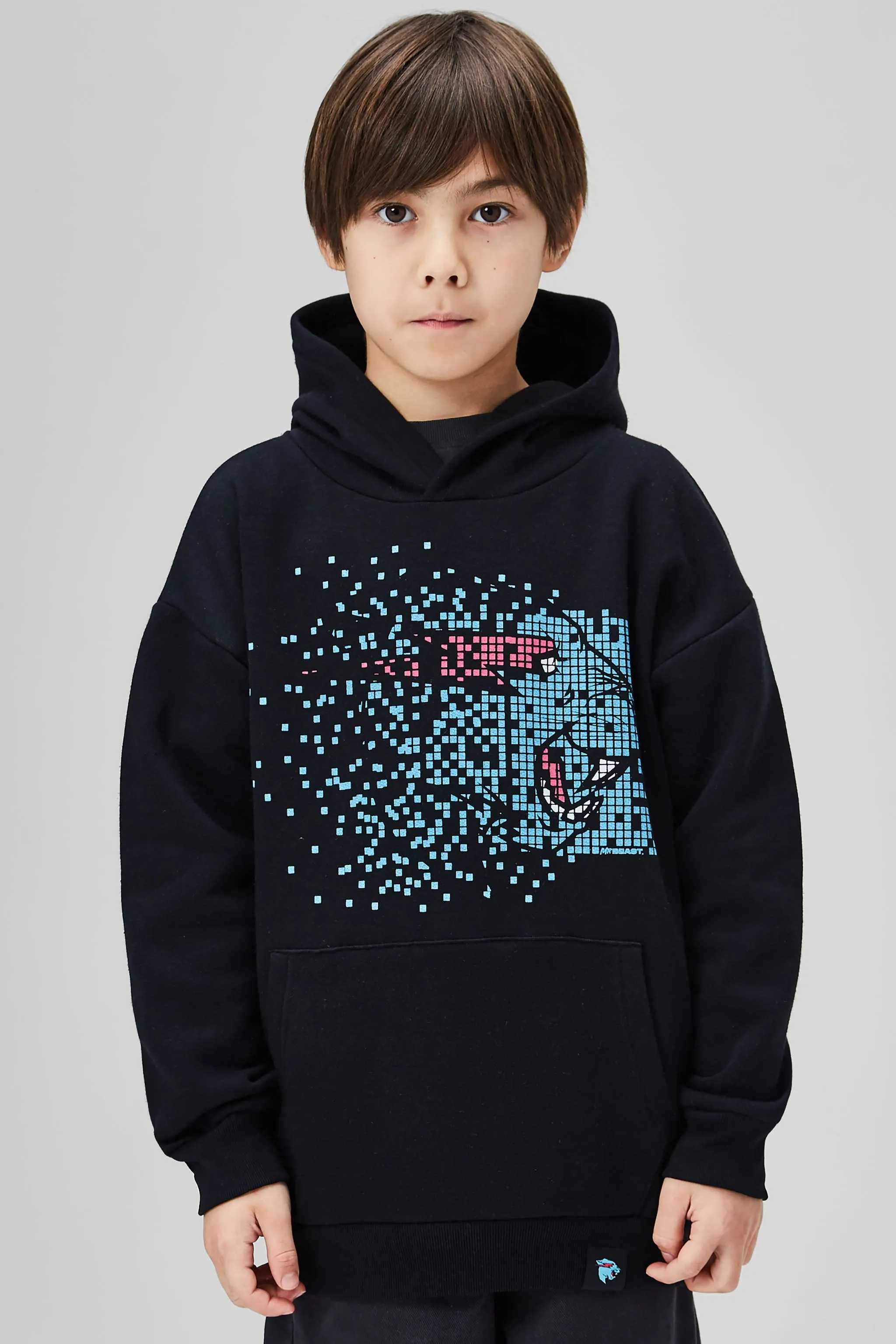 KIDS DATABLOCKER HOODIE - BLACK