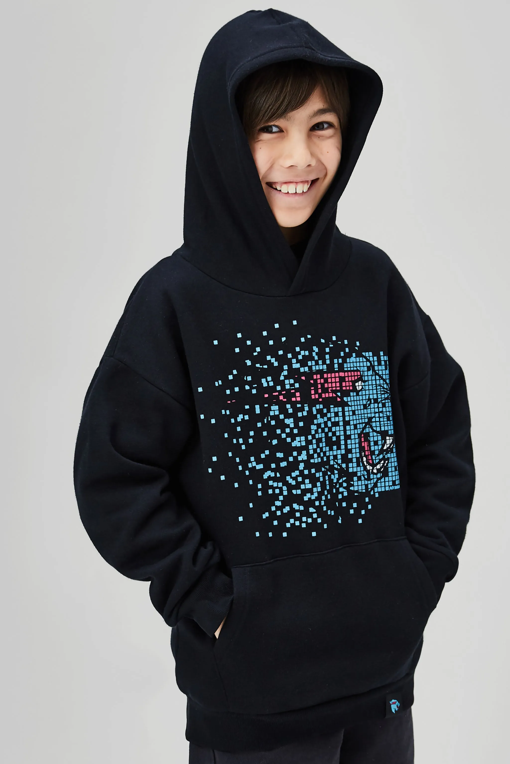 KIDS DATABLOCKER HOODIE - BLACK