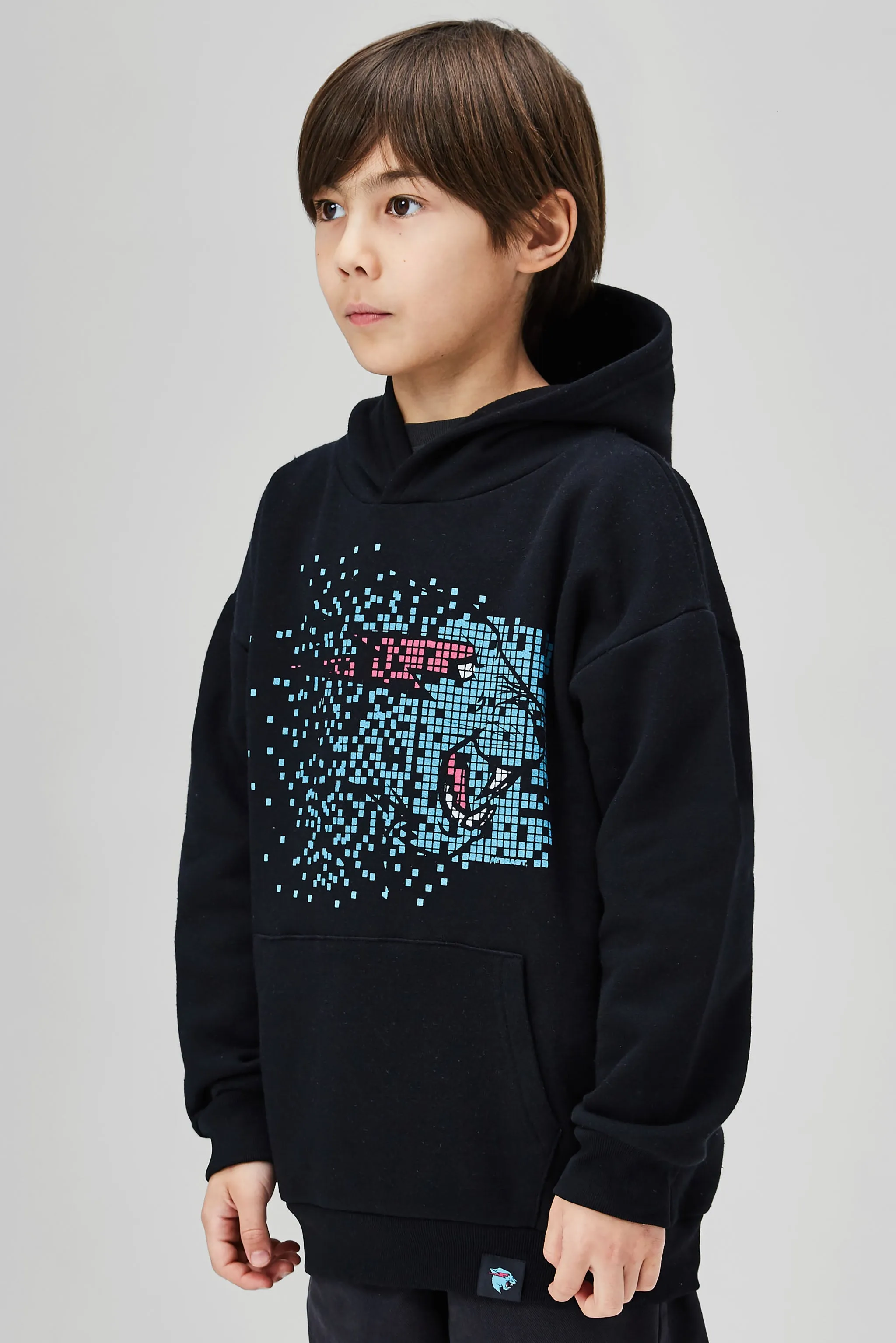 KIDS DATABLOCKER HOODIE - BLACK