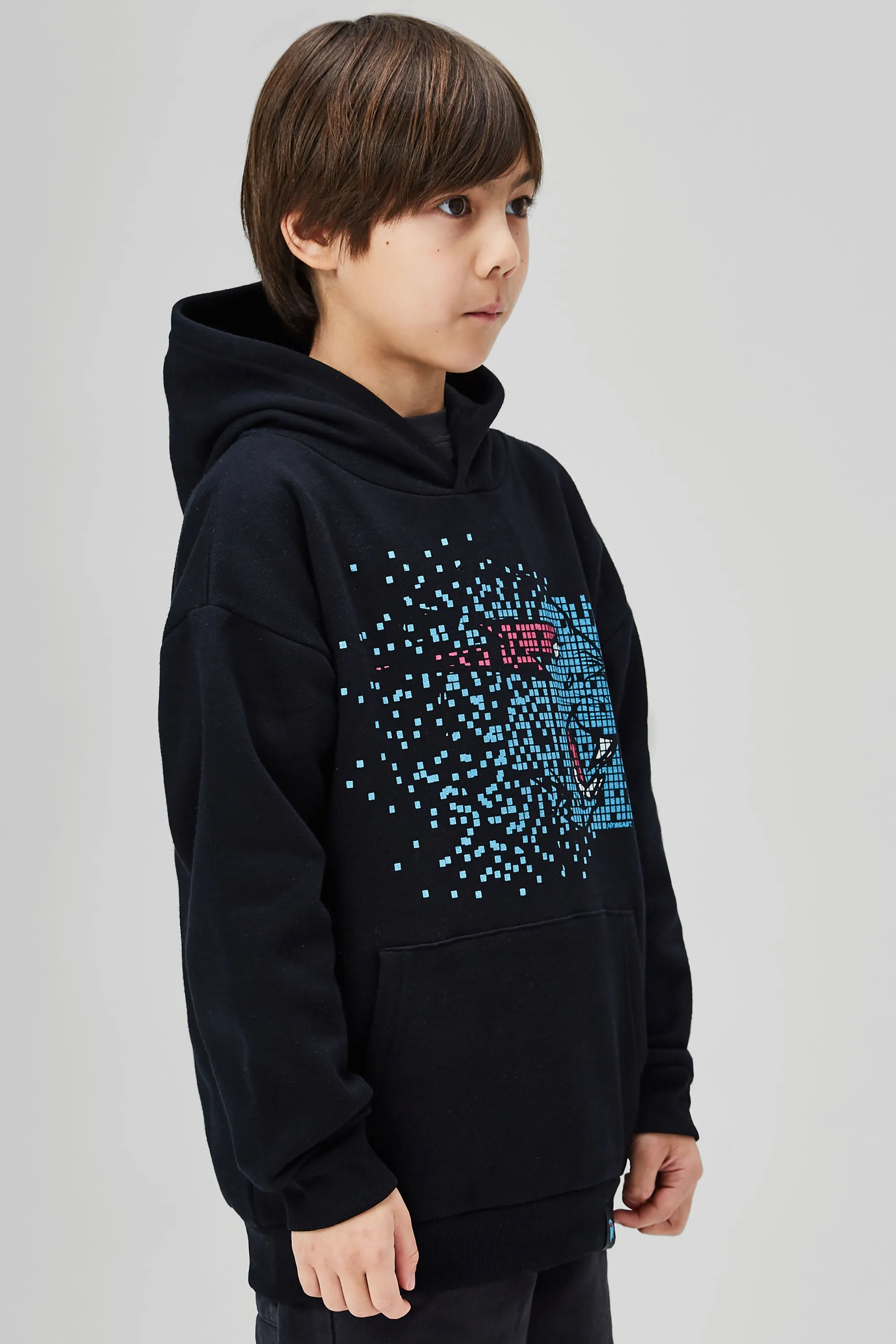 KIDS DATABLOCKER HOODIE - BLACK