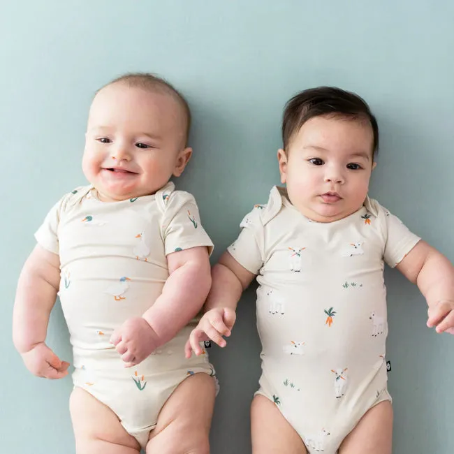 Kyte Baby Short Sleeve Printed Bodysuit in Goat