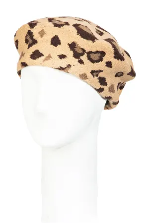 Leopard Print Beret Hat