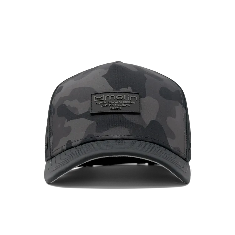 Melin Odyssey Brick Hydro Hat in Black Camo Midnight