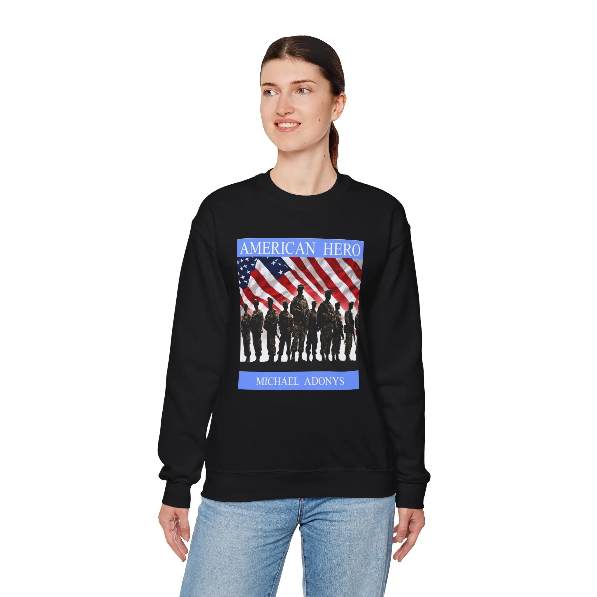 Michael Adonys American Hero Crewneck Sweatshirt  Unisex Heavy Blend