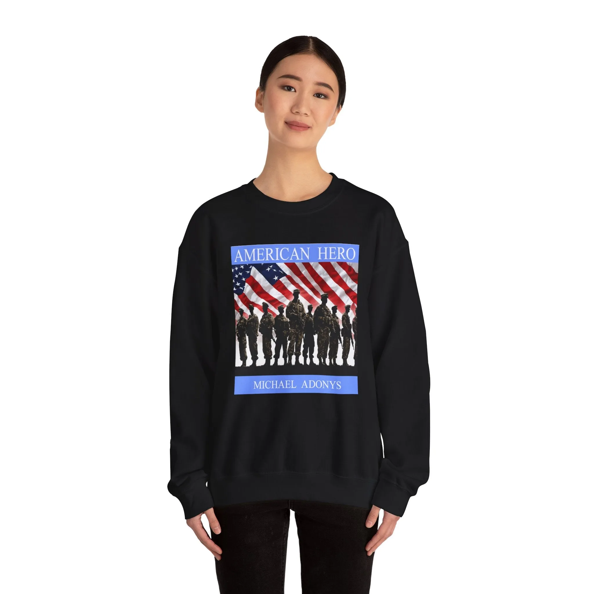 Michael Adonys American Hero Crewneck Sweatshirt  Unisex Heavy Blend