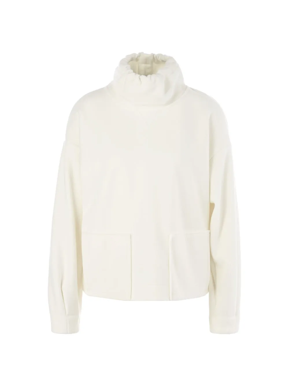 Off White Soft Ribbed Jersey Sweatshirt