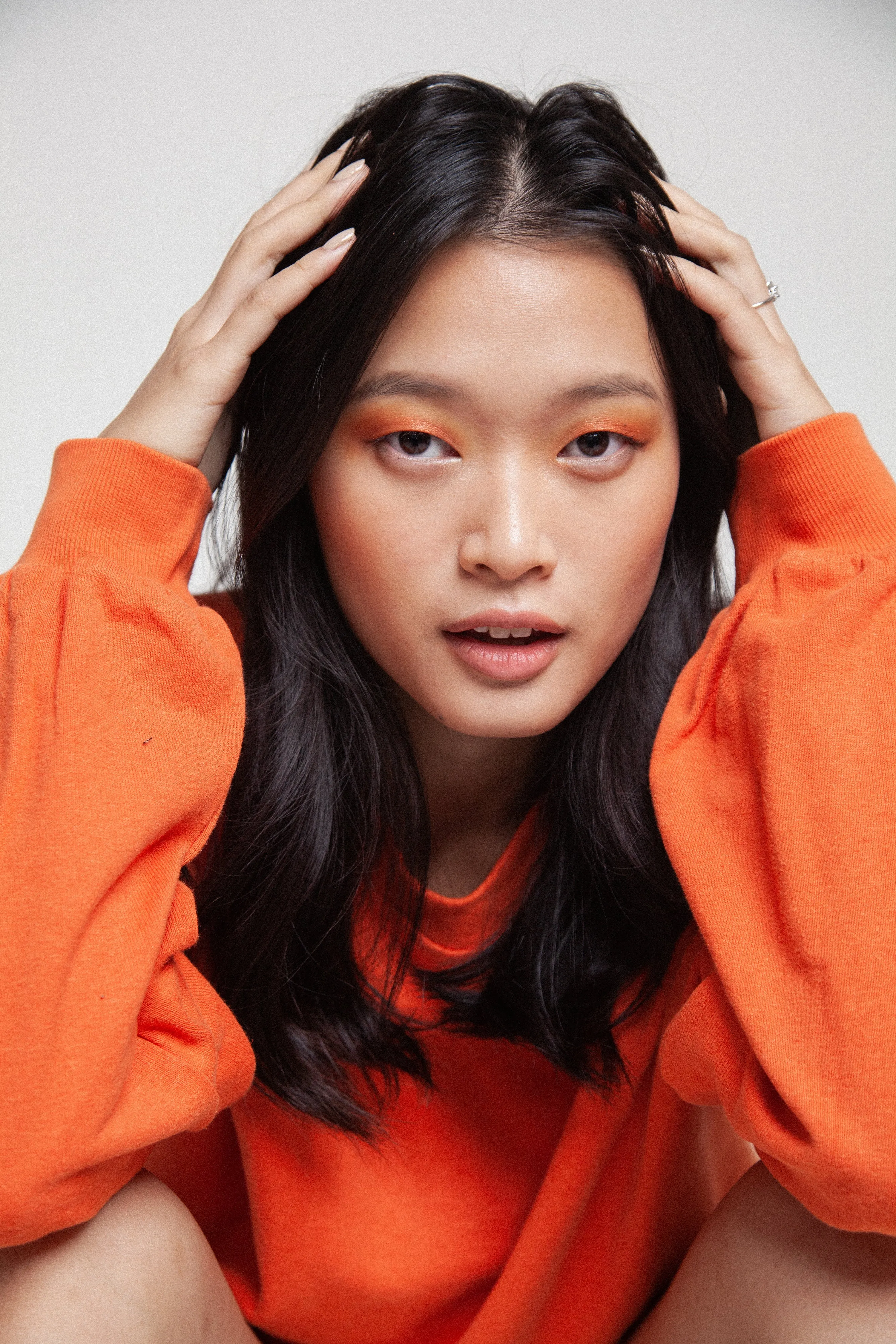 Oversized Organic Sweatshirt Top - Burnt Orange