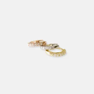 Petite Diamond Huggie Hoop Earrings