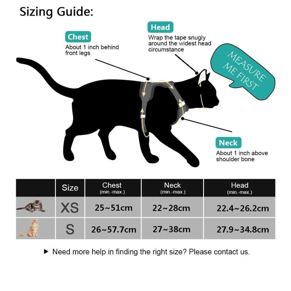 Reflective Cat Harness & Leash Set - Safe and Stylish Walks!