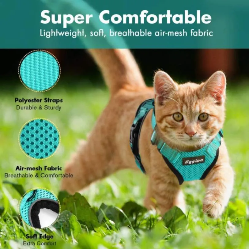 Reflective Cat Harness & Leash Set - Safe and Stylish Walks!