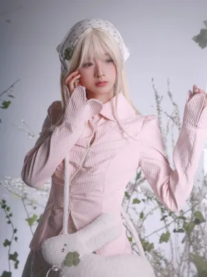 [Rose Island] Cottage Garden Soft Pink Fairy Core Cardigan Top