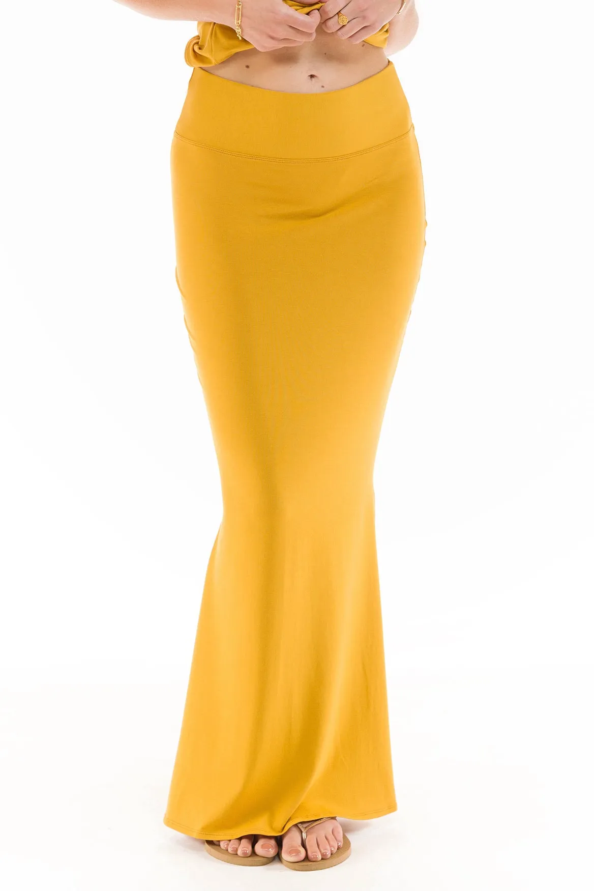 SIDE SLIT SKIRT TIBETAN YELLOW