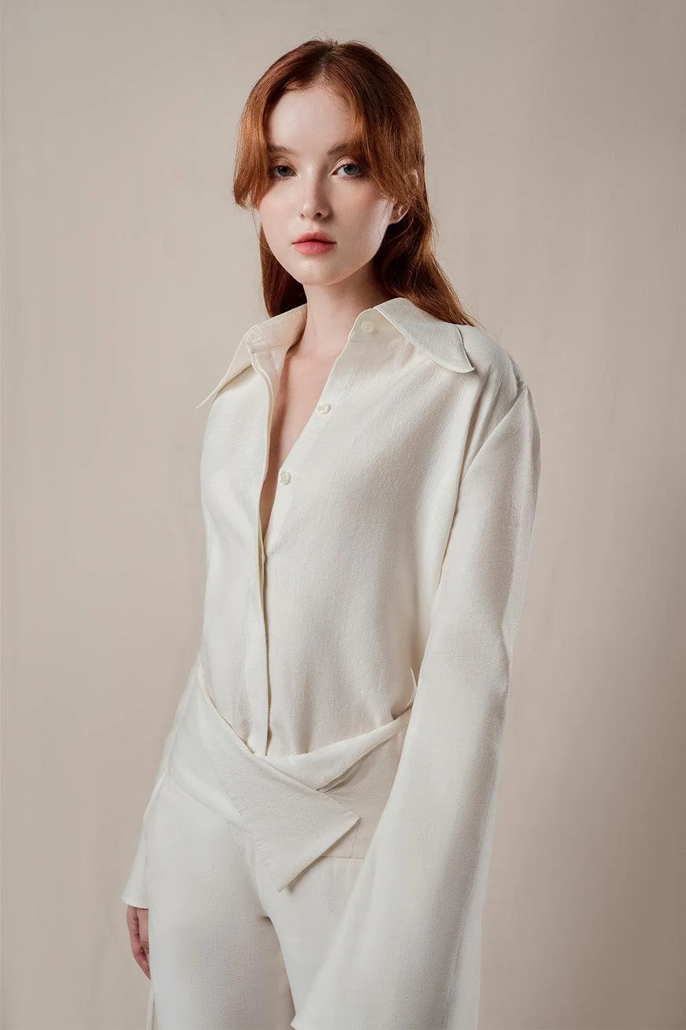 Sophie Straight Flare Sleeved Linen Shirt