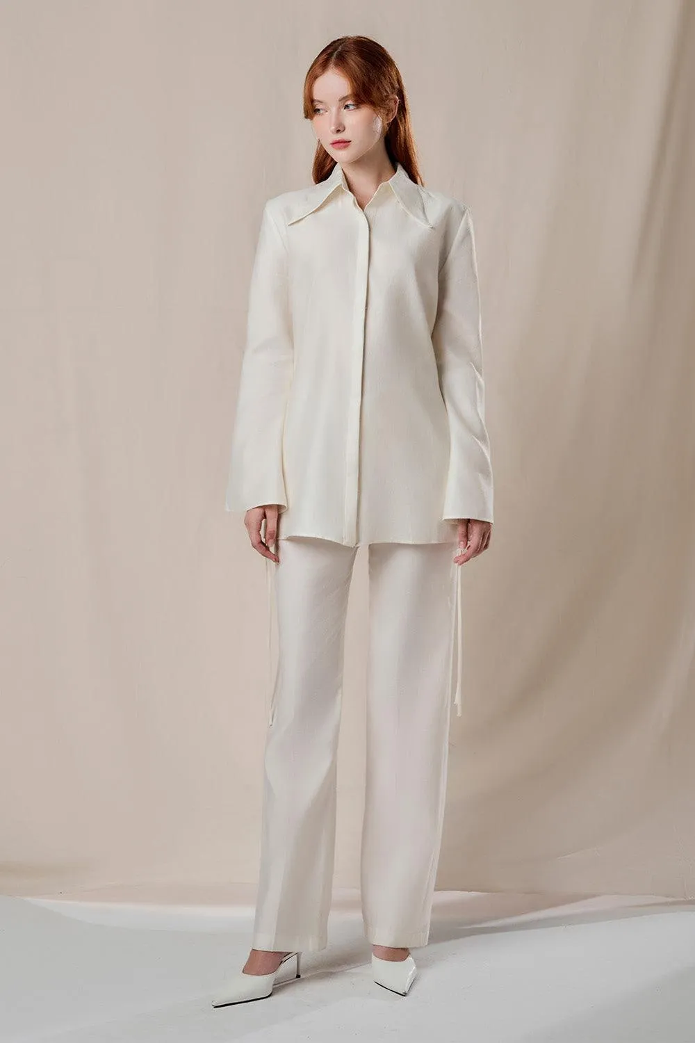 Sophie Straight Flare Sleeved Linen Shirt