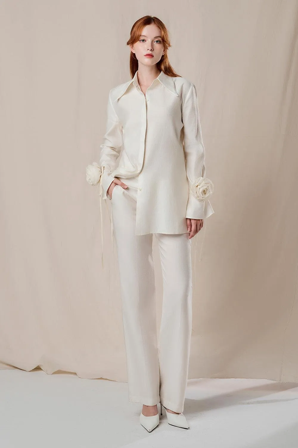 Sophie Straight Flare Sleeved Linen Shirt